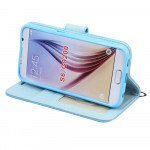 Wholesale Samsung Galaxy S6 Classic Flip Leather Wallet Case with Strap (Blue)